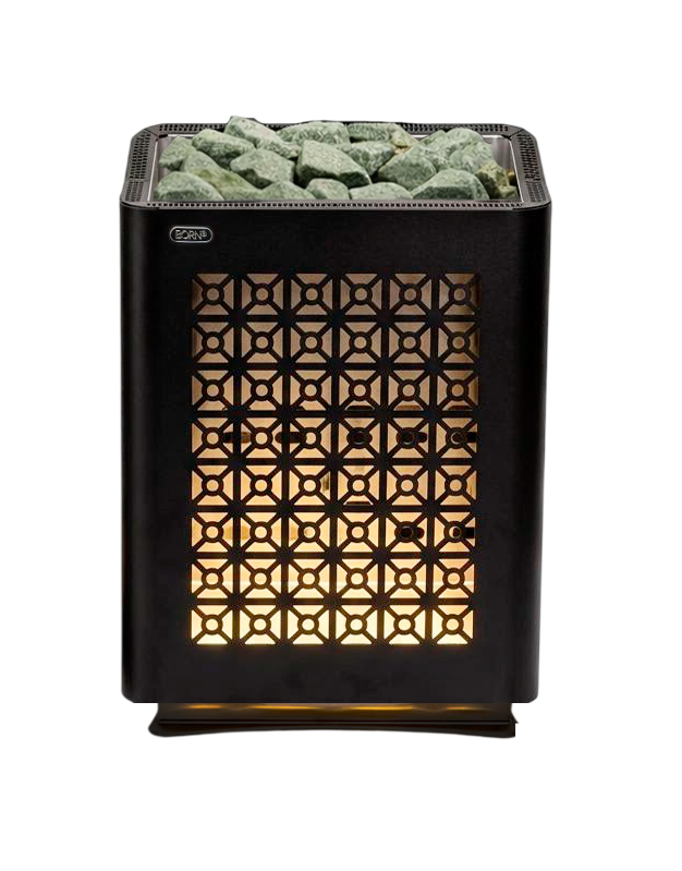 Электрическая каменка BORN® FIRE BLACK (ОГОНЬ ЧЕРНЫЙ) 45E 4,5 кВт, для сауны и бани с выносным управ